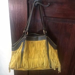 Yellow fringed Hogan Bag